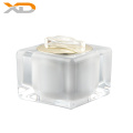 Factory stock 50g pearl white square wholesale acrylic cream jar luxury cosmetic personal care jar container